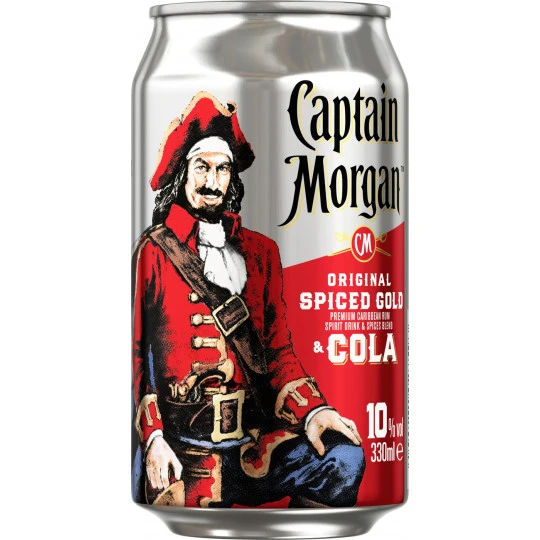 Captain Morgan Original Spiced Gold & Cola 0,33L 3 Captain Morgan Original Spiced Gold & Cola 0,33L
