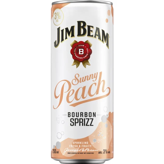 Jim Beam Sunny Peach Bourbon Sprizz 0,25L 3 Jim Beam Sunny Peach Bourbon Sprizz 0,25L
